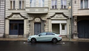 Mercedes-Benz plug-in hybrid σε αστικό περιβάλλον με premium αρχιτεκτονική και έμφαση στην άνετη καθημερινή μετακίνηση